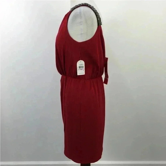 Jessica Simpson red ruched  dress size 6 - Picture 3 of 9